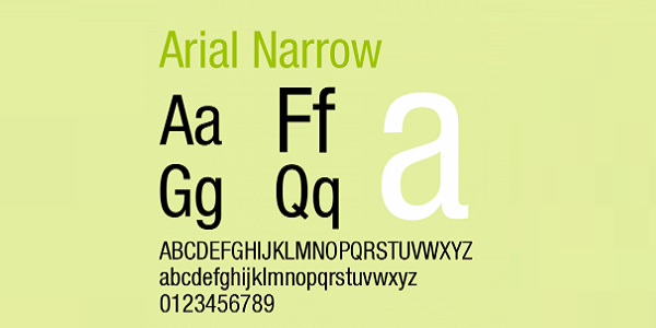 Arialnarrow字体